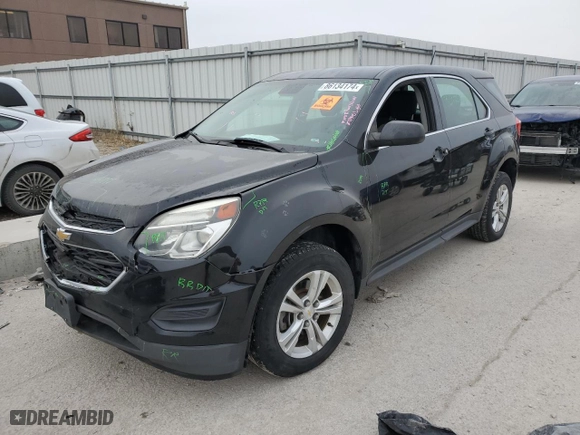 2017 Chevrolet Equinox LS with VIN 2GNALBEK7H1610566, listed as a Copart auction lot 86134174 with 0 mi miles and Non Repairable. Bid and sale history available at carsss.com. Image 1.