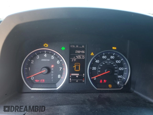 2008 Honda CR-V EX-L with VIN JHLRE48708C043932, listed as a Copart auction lot 44826485 with 98,496 mi miles and Salvage Title. Bid and sale history available at DreamBid. Image 9.