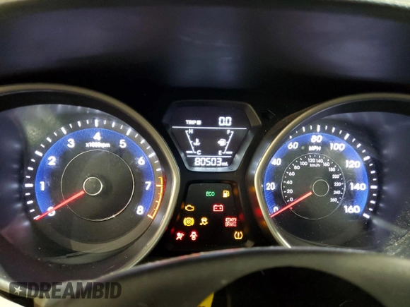 2016 Hyundai Elantra SE with VIN 5NPDH4AE9GH694955, listed as a Copart auction lot 60156945 with 80,503 mi miles and Salvage title. Bid and sale history available at DreamBid. Image 9.