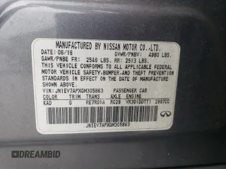 2016 Infiniti Q50 Premium with VIN JN1EV7APXGM305863, listed as a Copart auction lot 54168845 with 104,543 mi miles and Salvage Title. Bid and sale history available at carsss.com. Image 12.