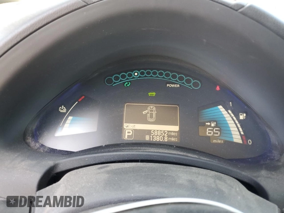 2017 Nissan LEAF SV with VIN 1N4BZ0CP8HC302191, listed as a Copart auction lot 52509755 with 58,852 mi miles and Salvage title. Bid and sale history available at DreamBid. Image 9.