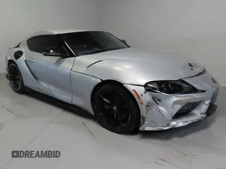 2020 Toyota GR Supra 3.0 with VIN WZ1DB4C01LW031761, listed as a Copart auction lot 47621015 with 53,624 mi miles and Salvage Title. Bid and sale history available at carsss.com. Image 1.