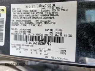 2015 Lincoln MKZ with VIN 3LN6L2G92FR603215, listed as a Copart auction lot 62034375 with 172,298 mi miles and Clean title. Bid and sale history available at DreamBid. Image 12.