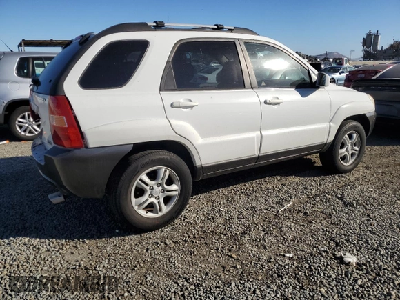 2005 Kia Sportage LX with VIN KNDJF723857134398, listed as a Copart auction lot 87893375 with 186,405 mi miles and Salvage Title. Bid and sale history available at carsss.com. Image 3.