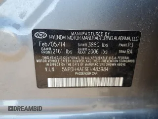 2014 Hyundai Elantra SE with VIN 5NPDH4AE6EH483984, listed as a Copart auction lot 48506655 with 69,829 mi miles and Salvage title. Bid and sale history available at DreamBid. Image 12.