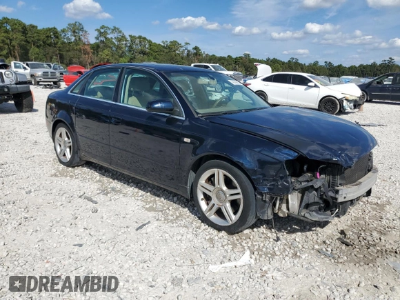2007 Audi A4 2.0T with VIN WAUAF78E87A014760, listed as a Copart auction lot 76786144 with 121,312 mi miles and Salvage title. Bid and sale history available at DreamBid. Image 4.