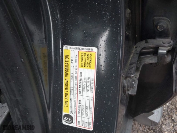2013 Chevrolet Equinox LS with VIN 2GNALBEK6D6369631, listed as a IAAI auction lot 41875147 with 166,846 mi miles. Bid and sale history available at carsss.com. Image 9.