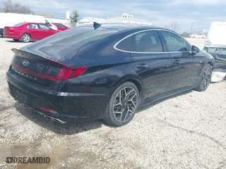 2023 Hyundai Sonata N Line with VIN KMHL14JC4PA256815, listed as a IAAI auction lot 41858722 with 29,655 mi miles. Bid and sale history available at carsss.com. Image 4.