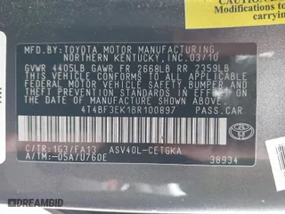 2011 Toyota Camry LE with VIN 4T4BF3EK1BR100897, listed as a IAAI auction lot 41914072 with 189,501 mi miles. Bid and sale history available at carsss.com. Image 9.