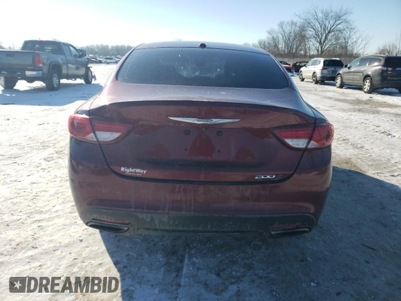 2015 Chrysler 200 S with VIN 1C3CCCBB5FN539945, listed as a Copart auction lot 50671765 with 110,253 mi miles and Clean Title. Bid and sale history available at carsss.com. Image 6.