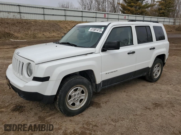 2016 Jeep Patriot Sport with VIN 1C4NJRBB3GD573130, listed as a Copart auction lot 51581415 with 126,438 mi miles and Clean Title. Bid and sale history available at carsss.com. Image 1.