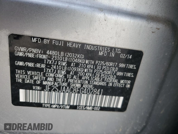 2015 Subaru Forester 2.5i with VIN JF2SJAAC8FG402841, listed as a Copart auction lot 51180995 with 126,348 mi miles and Clean Title. Bid and sale history available at carsss.com. Image 13.