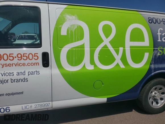 2014 Chevrolet Express Cargo with VIN 1GCSGAFX1E1158699, listed as a IAAI auction lot 42888455 with 234,795 mi miles and . Bid and sale history available at DreamBid. Image 4.