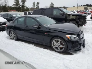 2015 Mercedes-Benz C-Class C 400 with VIN 55SWF6GBXFU026312, listed as a Copart auction lot 44510975 with 79,709 mi miles and Salvage Title. Bid and sale history available at carsss.com. Image 4.