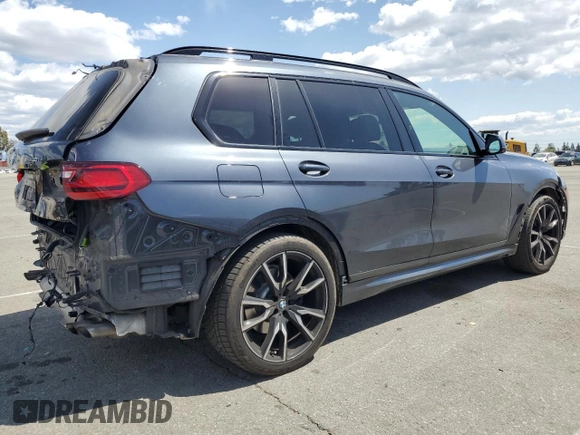 2019 BMW X7 xDrive50i with VIN 5UXCX4C59KLS38632, listed as a Copart auction lot 51963025 with 56,346 mi miles and Salvage Title. Bid and sale history available at carsss.com. Image 3.