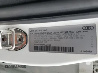 2017 Audi A3 Sedan Premium with VIN WAUB8GFF5H1027798, listed as a Copart auction lot 62002954 with 118,892 mi miles and Salvage Title. Bid and sale history available at carsss.com. Image 12.