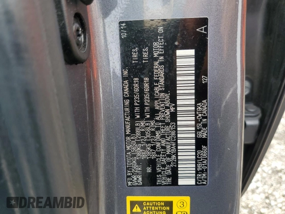 2015 Lexus RX 350 with VIN 2T2BK1BA4FC286153, listed as a Copart auction lot 63436665 with 97,808 mi miles and Salvage title. Bid and sale history available at DreamBid. Image 14.