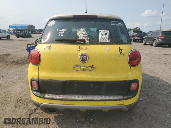 2014 FIAT 500L Trekking with VIN ZFBCFADH3EZ010061, listed as a Copart auction lot 59263115 with 98,207 mi miles and Salvage title. Bid and sale history available at DreamBid. Image 6.