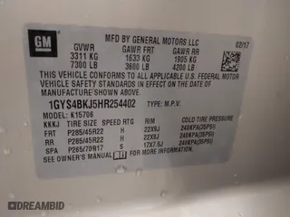 2017 Cadillac Escalade Luxury with VIN 1GYS4BKJ5HR254402, listed as a IAAI auction lot 41492160 with 76,419 mi miles. Bid and sale history available at carsss.com. Image 9.