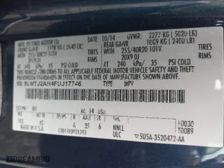 2015 Lincoln MKC with VIN 5LMTJ2AH4FUJ17746, listed as a IAAI auction lot 42027746 with 111,240 mi miles. Bid and sale history available at carsss.com. Image 9.