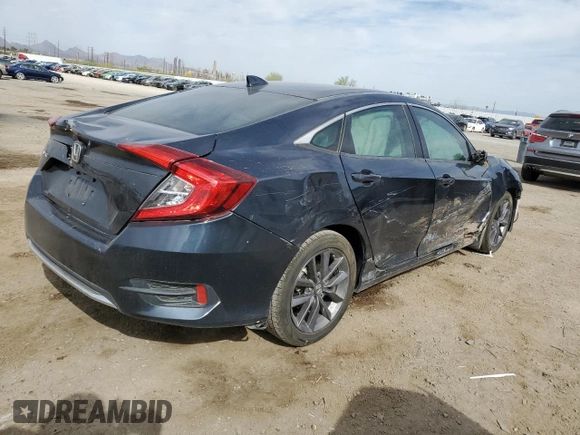 2021 Honda Civic Sedan EX with VIN 19XFC1F32ME013564, listed as a Copart auction lot 50662605 with 25,491 mi miles and Salvage Title. Bid and sale history available at carsss.com. Image 3.