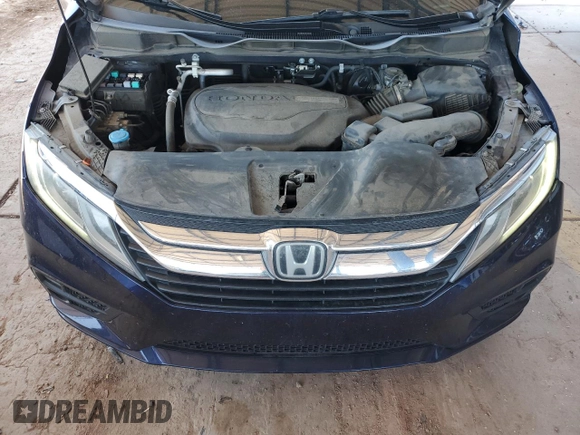 2019 Honda Odyssey EX with VIN 5FNRL6H58KB088138, listed as a Copart auction lot 59811345 with 75,559 mi miles and Salvage title. Bid and sale history available at DreamBid. Image 12.