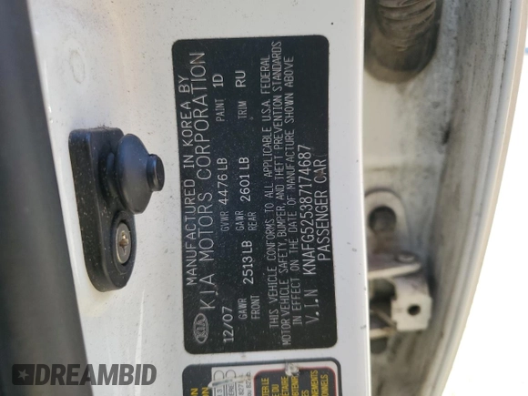 2008 Kia Rondo LX with VIN KNAFG525387174687, listed as a Copart auction lot 79682984 with 125,791 mi miles and Salvage Title. Bid and sale history available at carsss.com. Image 13.