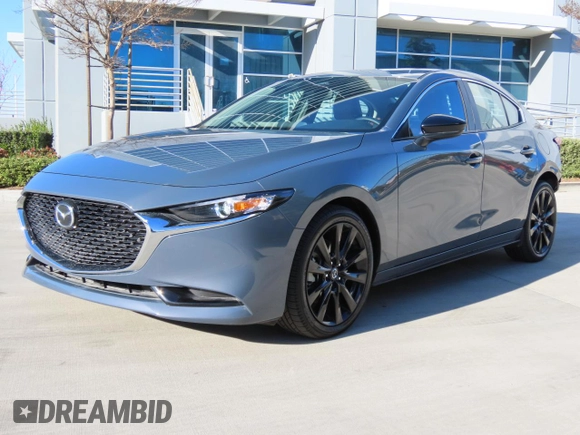 2025 Mazda 3 S Carbon Edition with VIN 3MZBPBCM5SM456474, listed as a Copart auction lot 47440055 with 3,617 mi miles and Clean Title. Bid and sale history available at DreamBid. Image 2.