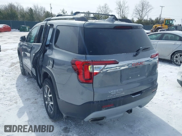 2021 GMC Acadia SLE with VIN 1GKKNKLS0MZ186986, listed as a IAAI auction lot 41597643 with 53,672 mi miles and . Bid and sale history available at DreamBid. Image 3.