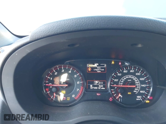 2018 Subaru WRX Limited with VIN JF1VA1F64J8808378, listed as a IAAI auction lot 40664495 with 74,612 mi miles. Bid and sale history available at carsss.com. Image 7.