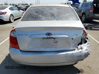 2005 Kia Spectra LX with VIN KNAFE122855179475, listed as a Copart auction lot 66996474 with 187,674 mi miles and Salvage Title. Bid and sale history available at carsss.com. Image 6.