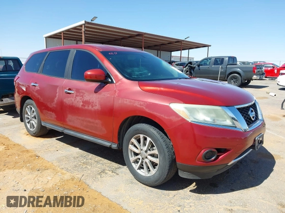 2013 Nissan Pathfinder SV with VIN 5N1AR2MN0DC604756, listed as a IAAI auction lot 41743941 with 87,143 mi miles. Bid and sale history available at carsss.com. Image 1.