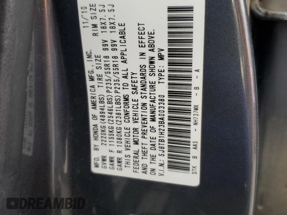 2011 Acura RDX z VIN 5J8TB1H23BA003380, wystawiony jako Copart lot #55468845 z przebiegiem 171 766 mil mil oraz Szkoda całkowita • Salvage title. Historia ofert i sprzedaży dostępna na DreamBid. Obrazek 13.