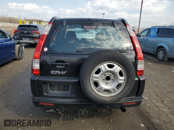 2006 Honda CR-V LX with VIN JHLRD68526C004527, listed as a Copart auction lot 51016035 with 240,494 mi miles and Salvage Title. Bid and sale history available at DreamBid. Image 6.