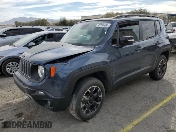 2023 Jeep Renegade Latitude with VIN ZACNJDB16PPP41240, listed as a Copart auction lot 43186095 with 21,257 mi miles and Salvage Title. Bid and sale history available at carsss.com. Image 1.