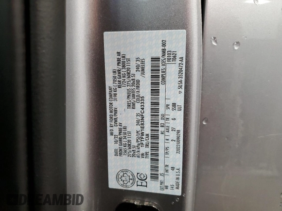 2022 Ford F-150 XL z VIN 1FTFW1E83NFC43335, wystawiony jako Copart lot #48742325 z przebiegiem 52 678 mil mil oraz Szkoda całkowita • Salvage title. Historia ofert i sprzedaży dostępna na DreamBid. Obrazek 14.