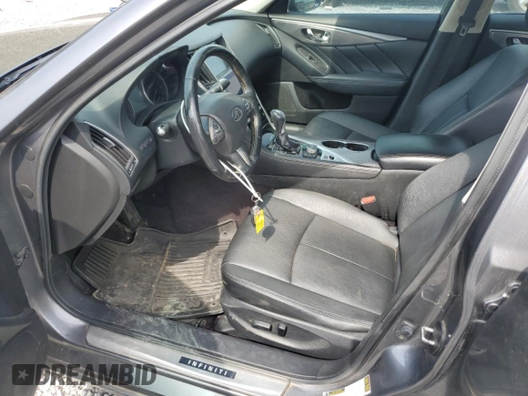 2015 Infiniti Q50 z VIN JN1BV7AR4FM393747, wystawiony jako Copart lot #59735735 z przebiegiem 234 354 mil mil oraz Szkoda całkowita • Salvage title. Historia ofert i sprzedaży dostępna na DreamBid. Obrazek 7.