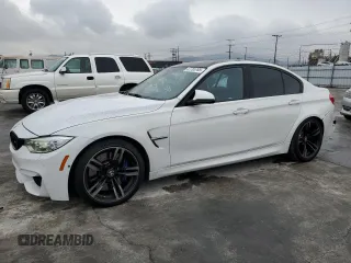 2015 BMW M3 with VIN WBS3C9C59FP806041, listed as a Copart auction lot 47765765 with 33,602 mi miles and Salvage Title. Bid and sale history available at carsss.com. Image 1.