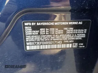 2024 BMW X1 xDrive28i z VIN WBX73EF0XR5017143, wystawiony jako Copart lot #54323325 z przebiegiem 5 411 mil mil oraz Szkoda całkowita • Salvage title. Historia ofert i sprzedaży dostępna na DreamBid. Obrazek 13.