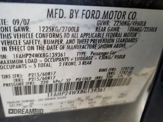 2008 Ford Taurus SEL with VIN 1FAHP24WX8G139361, listed as a Copart auction lot 78180634 with 297,955 mi miles and Salvage Title. Bid and sale history available at carsss.com. Image 13.