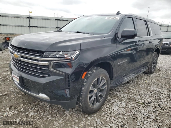 2021 Chevrolet Suburban LT with VIN 1GNSKCKD5MR382216, listed as a Copart auction lot 80243284 with 121,332 mi miles and Salvage Title. Bid and sale history available at carsss.com. Image 1.