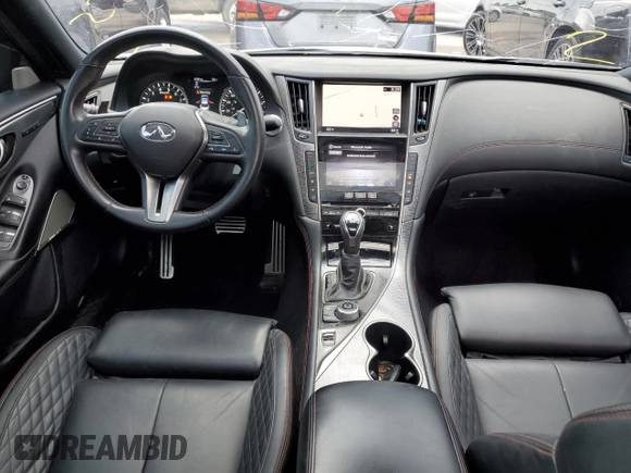 2020 Infiniti Q50 Red Sport 400 with VIN JN1FV7AR4LM660818, listed as a Copart auction lot 53463684 with 78,690 mi miles and Salvage Title. Bid and sale history available at carsss.com. Image 8.