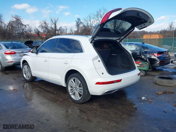 2018 Audi Q5 Premium Plus with VIN WA1BNAFYXJ2162554, listed as a IAAI auction lot 41277214 with 54,796 mi miles. Bid and sale history available at carsss.com. Image 3.