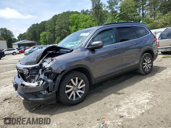 2019 Honda Pilot EX-L with VIN 5FNYF6H52KB043098, listed as a Copart auction lot 59011445 with 88,398 mi miles and Salvage title. Bid and sale history available at DreamBid. Image 1.