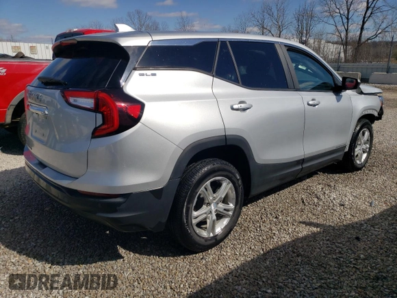 2022 GMC Terrain SLE with VIN 3GKALMEVXNL128557, listed as a Copart auction lot 47608065 with 43,595 mi miles and Salvage title. Bid and sale history available at DreamBid. Image 3.