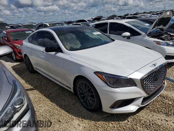 2019 Genesis G80 3.3T Sport with VIN KMTFN4JB4KU326352, listed as a Copart auction lot 74028734 with 0 mi miles and Salvage Title. Bid and sale history available at carsss.com. Image 4.