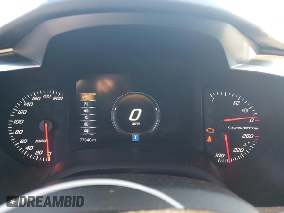 2016 Chevrolet Corvette 2LT with VIN 1G1YD2D75G5119808, listed as a Copart auction lot 86594784 with 77,340 mi miles and Salvage Title. Bid and sale history available at carsss.com. Image 9.