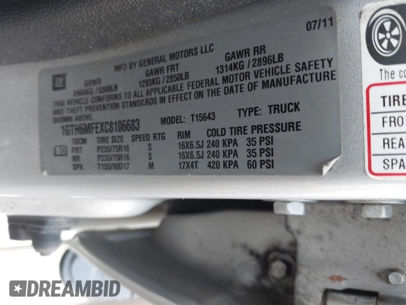 2012 GMC Canyon SLE1 with VIN 1GTH6MFEXC8106683, listed as a IAAI auction lot 41673272 with 90,337 mi miles. Bid and sale history available at carsss.com. Image 9.