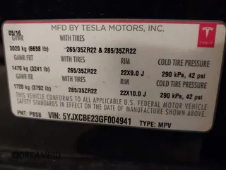2016 Tesla Model X 70D with VIN 5YJXCBE23GF004941, listed as a IAAI auction lot 41706603 with 108,052 mi miles and . Bid and sale history available at DreamBid. Image 9.