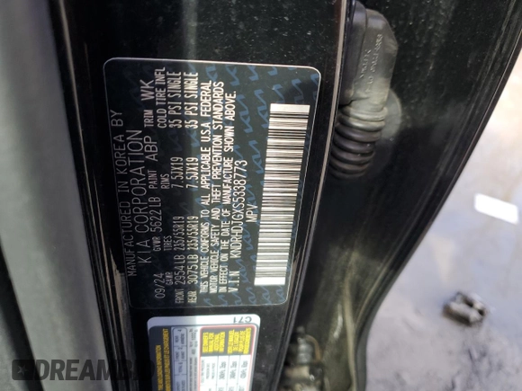 2025 Kia Sorento Hybrid EX with VIN KNDRHDJGXS5338773, listed as a Copart auction lot 47635515 with 2,904 mi miles and Salvage Title. Bid and sale history available at carsss.com. Image 13.